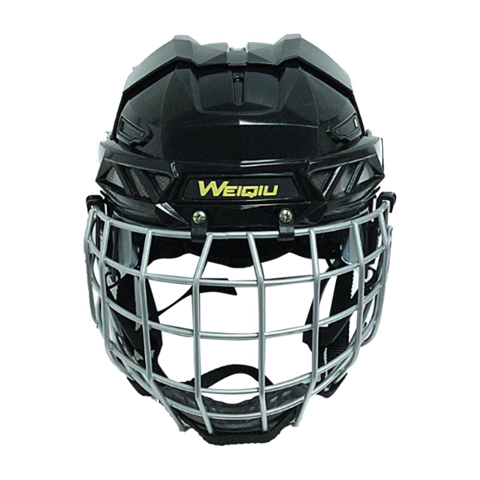 Hockey Helmet Black with Chinstrap Ice Skate