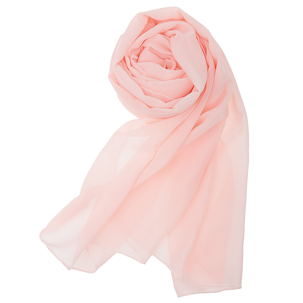 Women Chiffon Swimwear Pareo Scarf Beach Cover-Up Wrap Sarong Light Pink