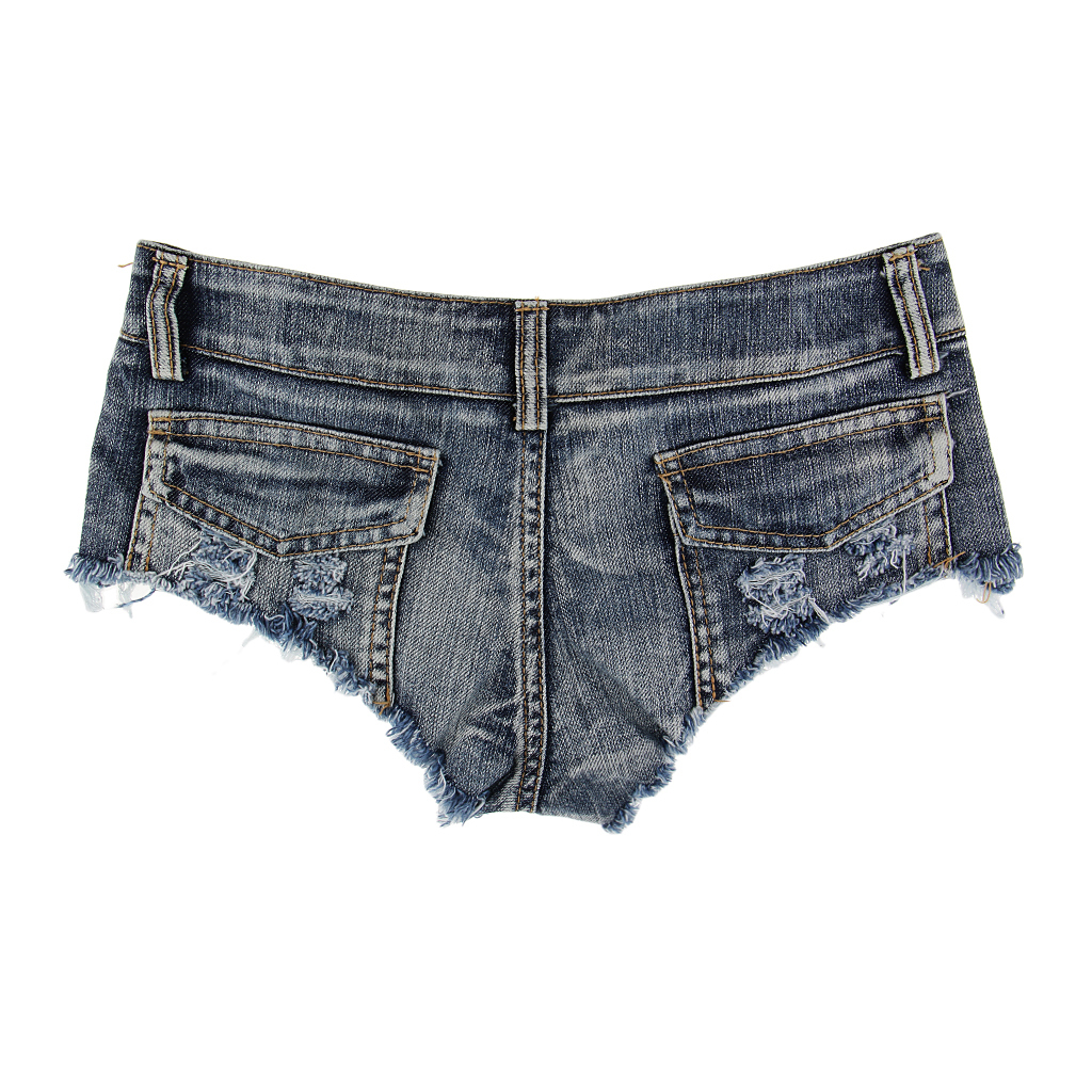 Sexy Low Rise Mini Hot Pants Shorts Ripped Jeans Thong Clubwear For
