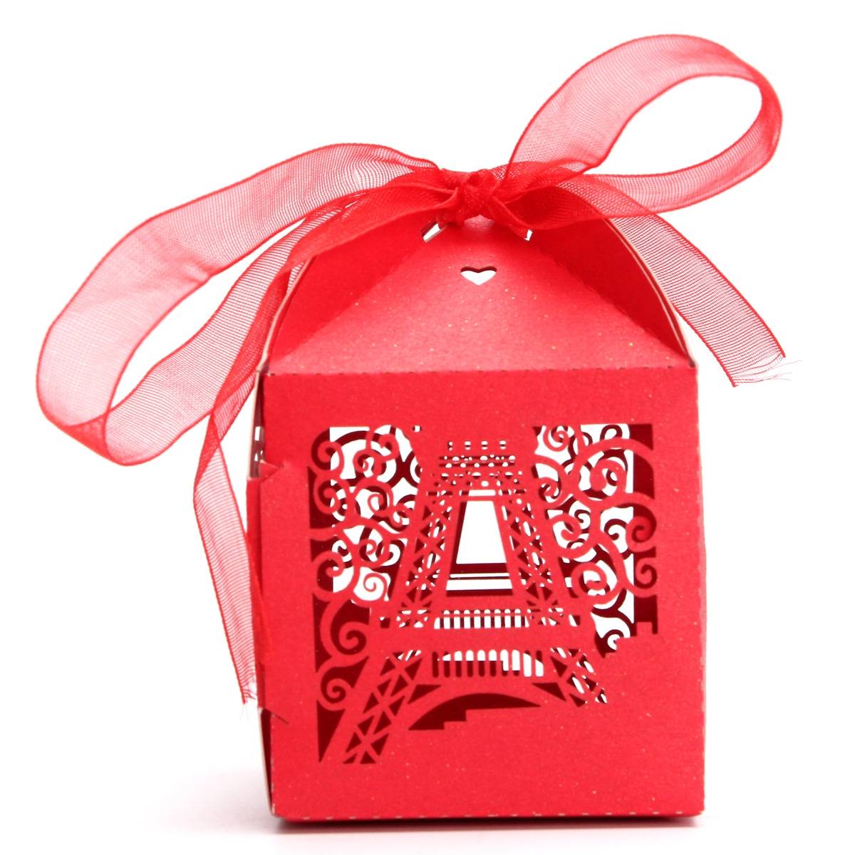 50pcs Wedding Candy Boxes Baby Shower Party Favor Gift Boxes Red