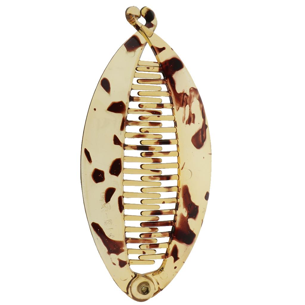 3xWomens Resin Hair Claw Tail Fish Clip Light brown flowers