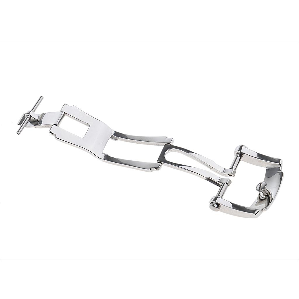 2pcs Stainless Steel Deployment Butterfly Buckle Clasp for Watch Strap 18mm