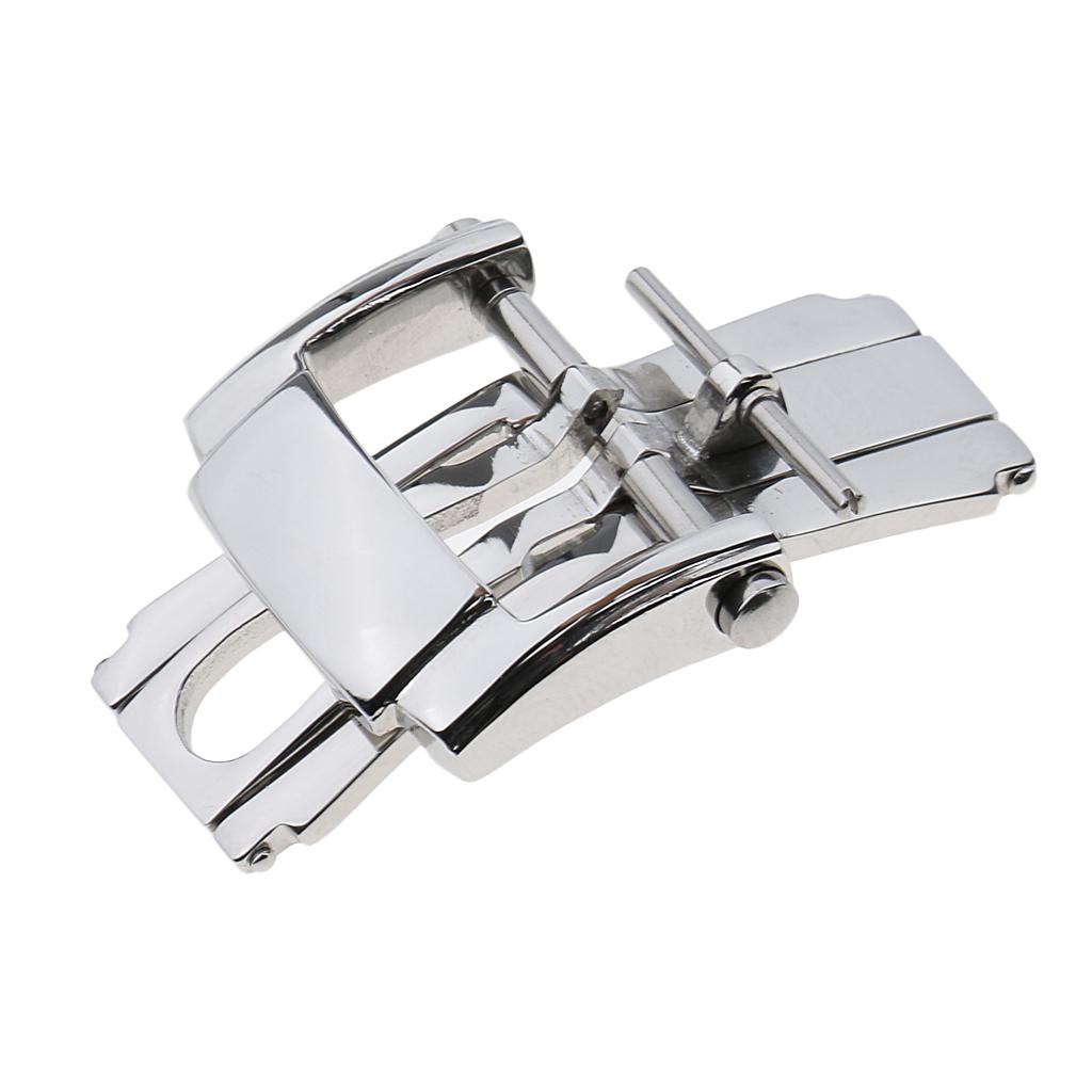 8xStainless Steel Deployment Butterfly Buckle Clasp for Watch Strap 18mm