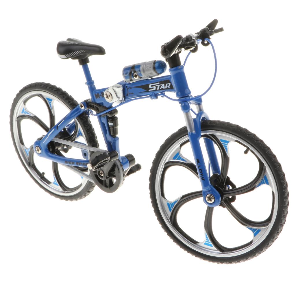 1:10 Scale Alloy Diecast Bike Model Handicraft Bicycle Toy Blue Folable