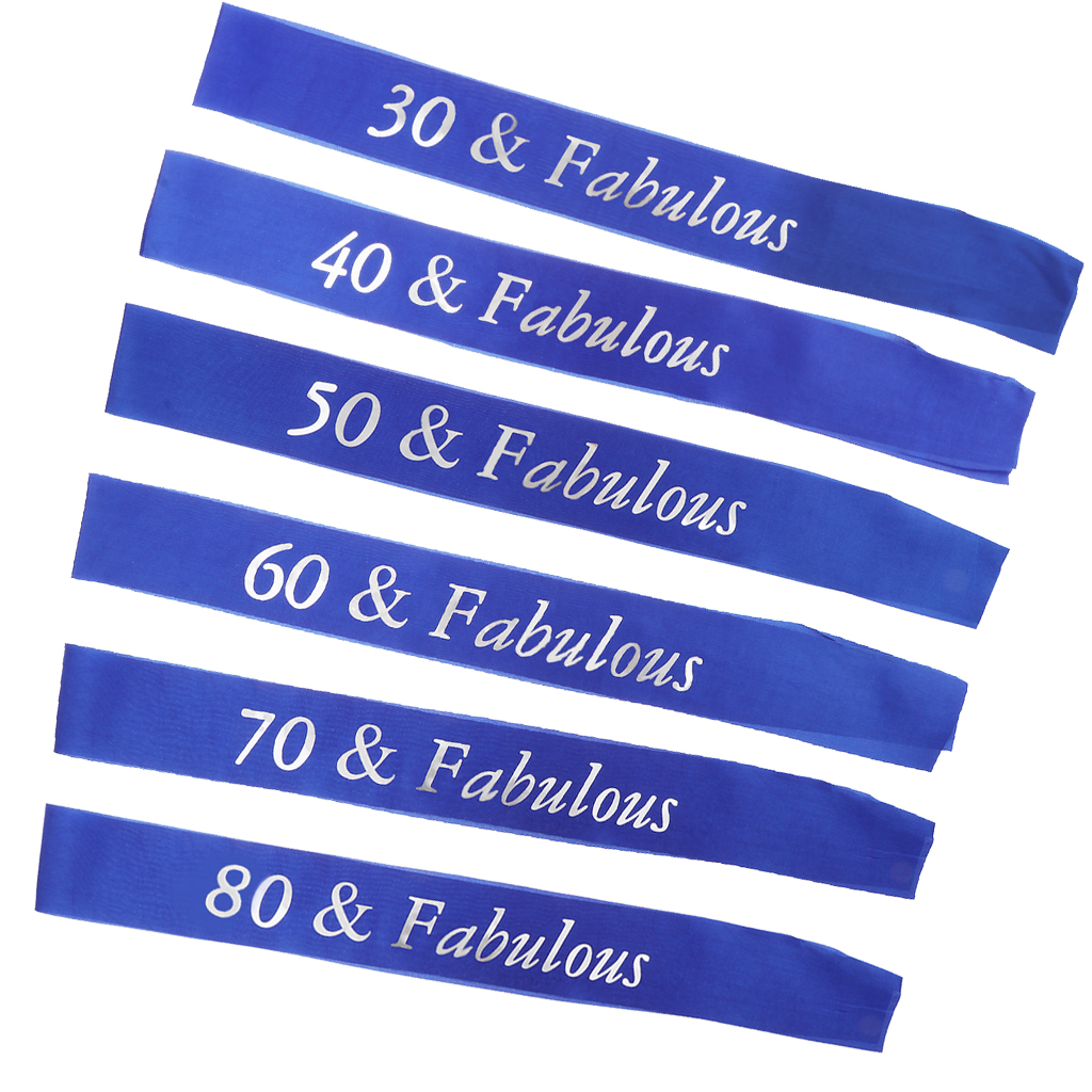 Gilding Silver Numbers Fabulous Sash for Birthday Anniversary Royal Blue 30