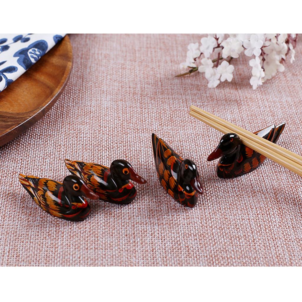 2 pcs Chopsticks Holder Wooden Animal Spoon Rest Storage ...