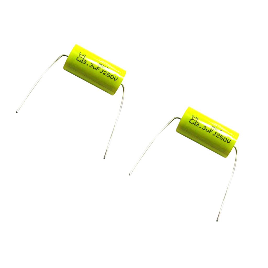 3x2pcs 250V 3.3uF Audio Speaker Divider Crossover Non-Polarity Capacitor