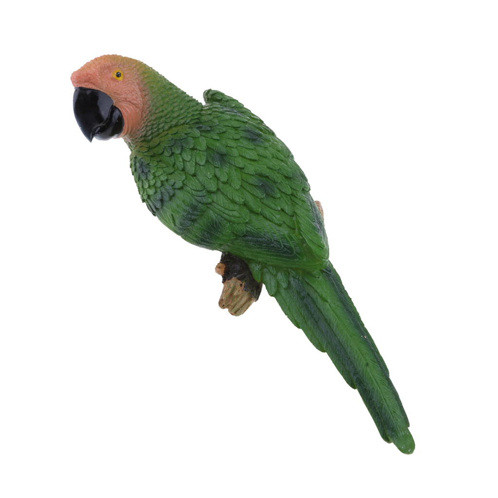 Resin Lifelike Bird Ornament Figurine Parrot Model Toy Statue Lawn Sculpture