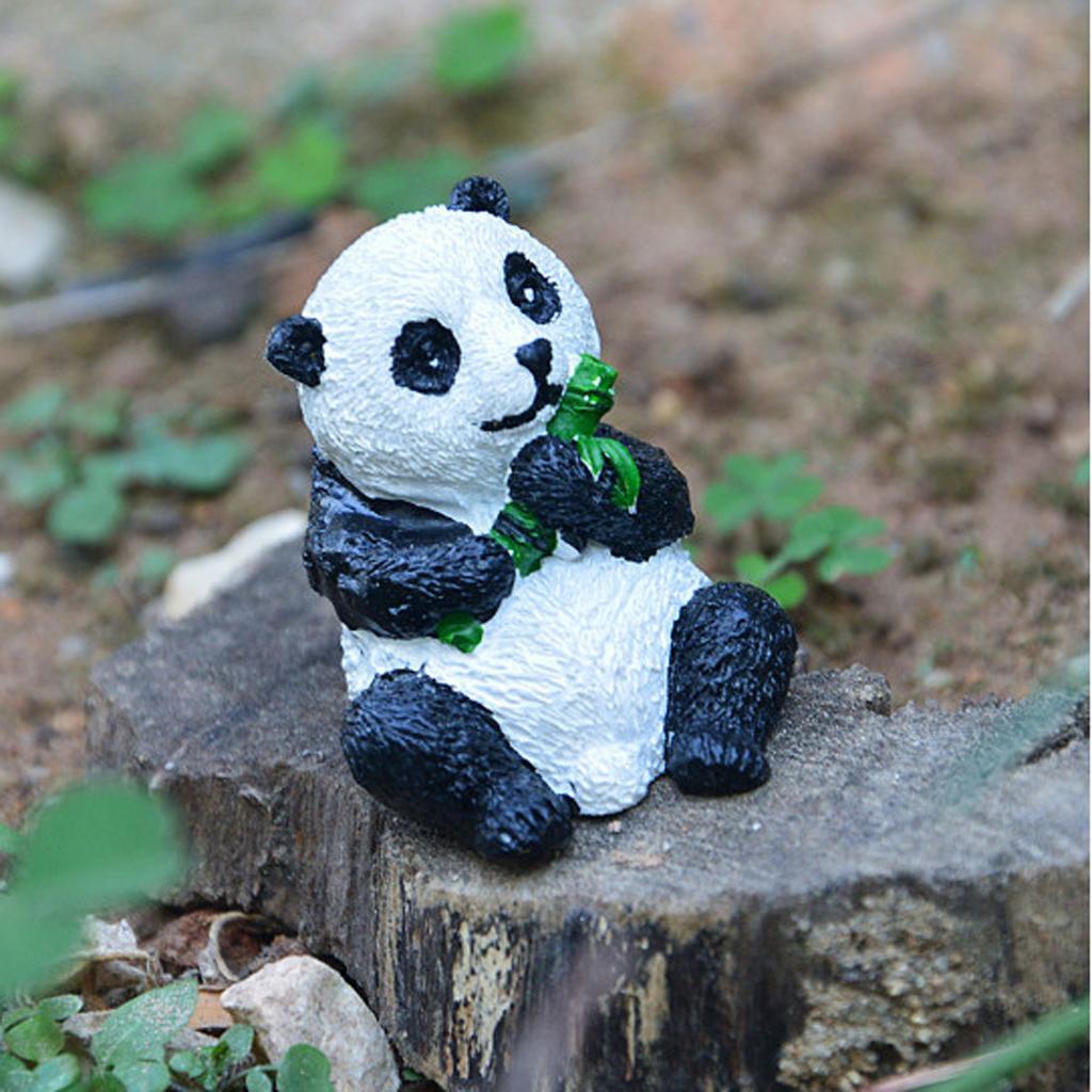 Terrarium Panda Ornament Mini Landscape Garden Flower Pot Bonsai