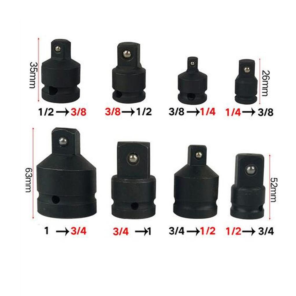 Hand Tools 6 X Adapter Reducer Set Ratchet Wrench Socket Drive 1 4 3 8 1 2 3 4 Inch Tools Workshop Equipment