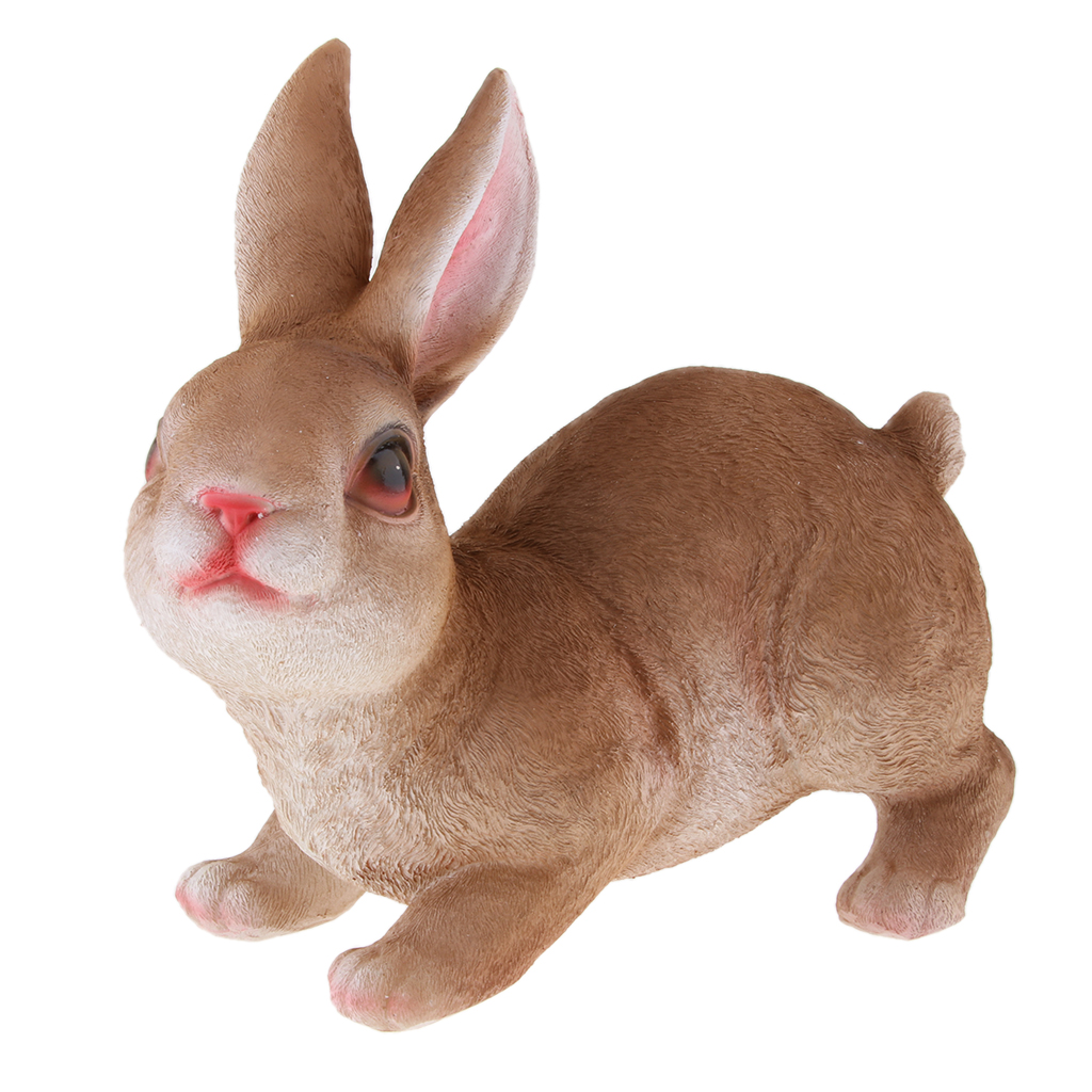 Lovely Easter Bunny Statues Resin Rabbit Ornaments For Home Desk Garden ...