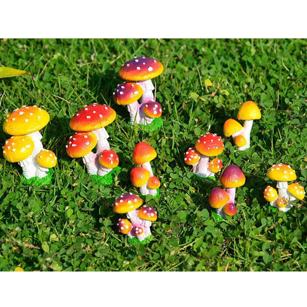 resin mushroom garden decor