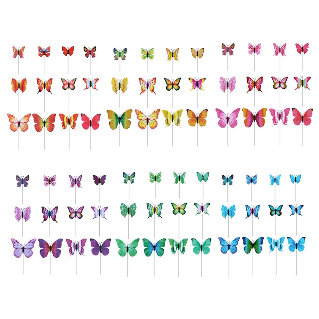 24 Pieces Garden Yard Planter Butterfly Stakes Lawn Decor 