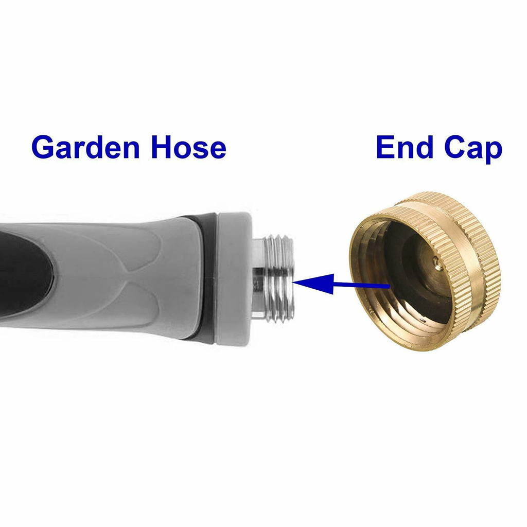 4 Pack Garden Hose Brass Hose Cap with Washers, 3/4"