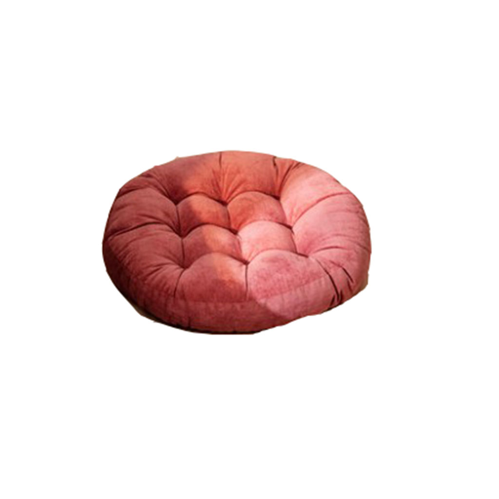 Household Cushion Thickened Fabric Round Bay Window Cushion  Light Red