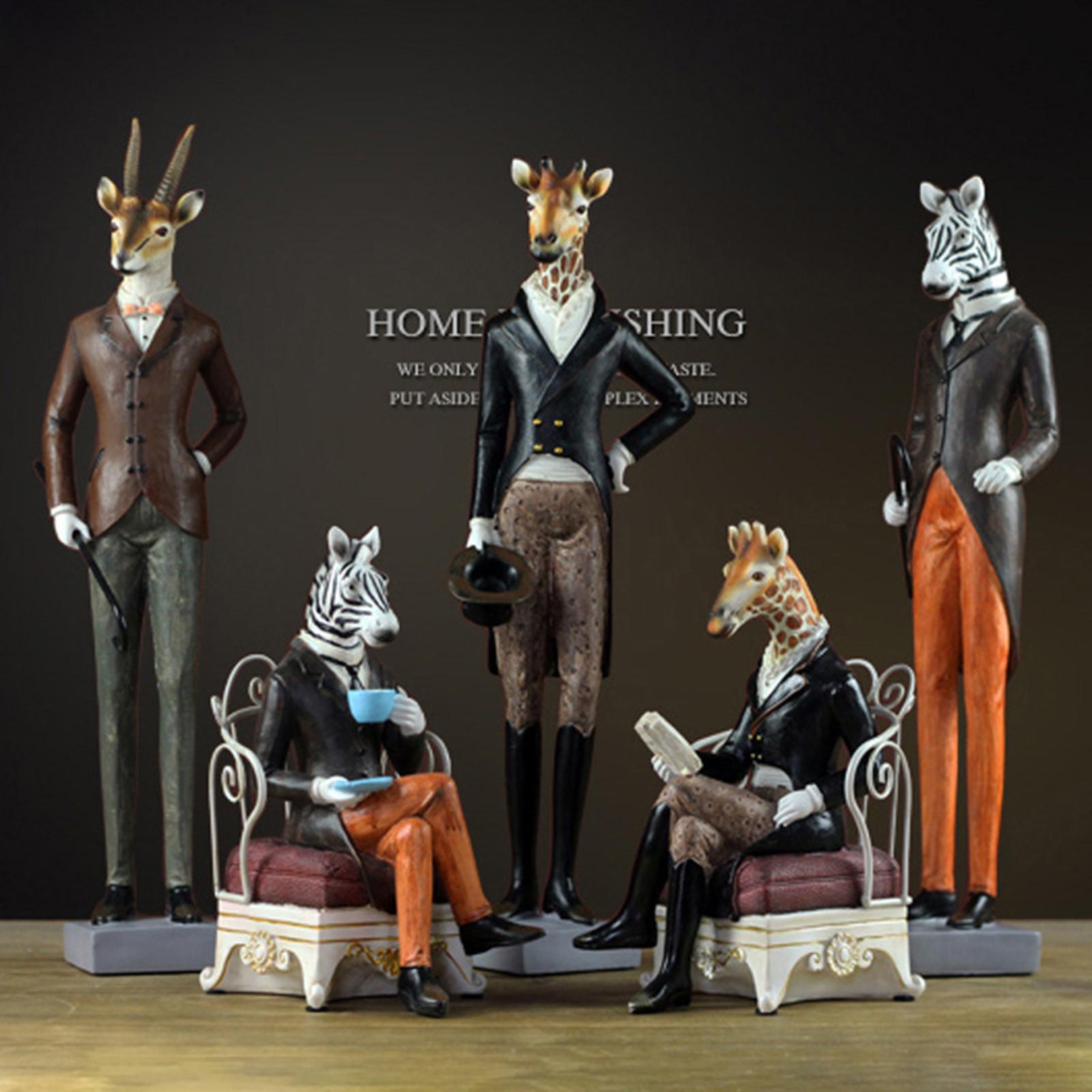 Table Statue Figurine Resin Art Office Home Ornaments Collection Giraffe