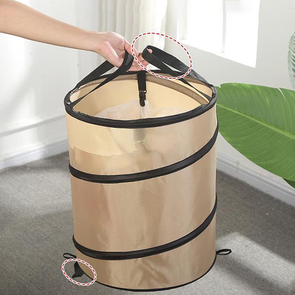 Reusable Gardening Waste Bag Waterproof Home Garden Supplies & 2 Handles Khaki 10 Gal 37L