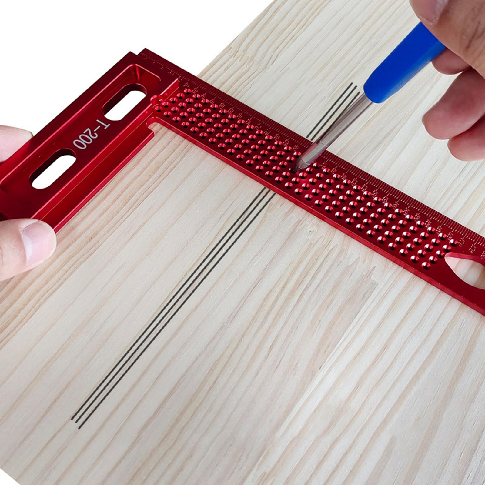 Woodworking Scriber Precision Right Angle Ruler Carpenter Marking Ruler T200