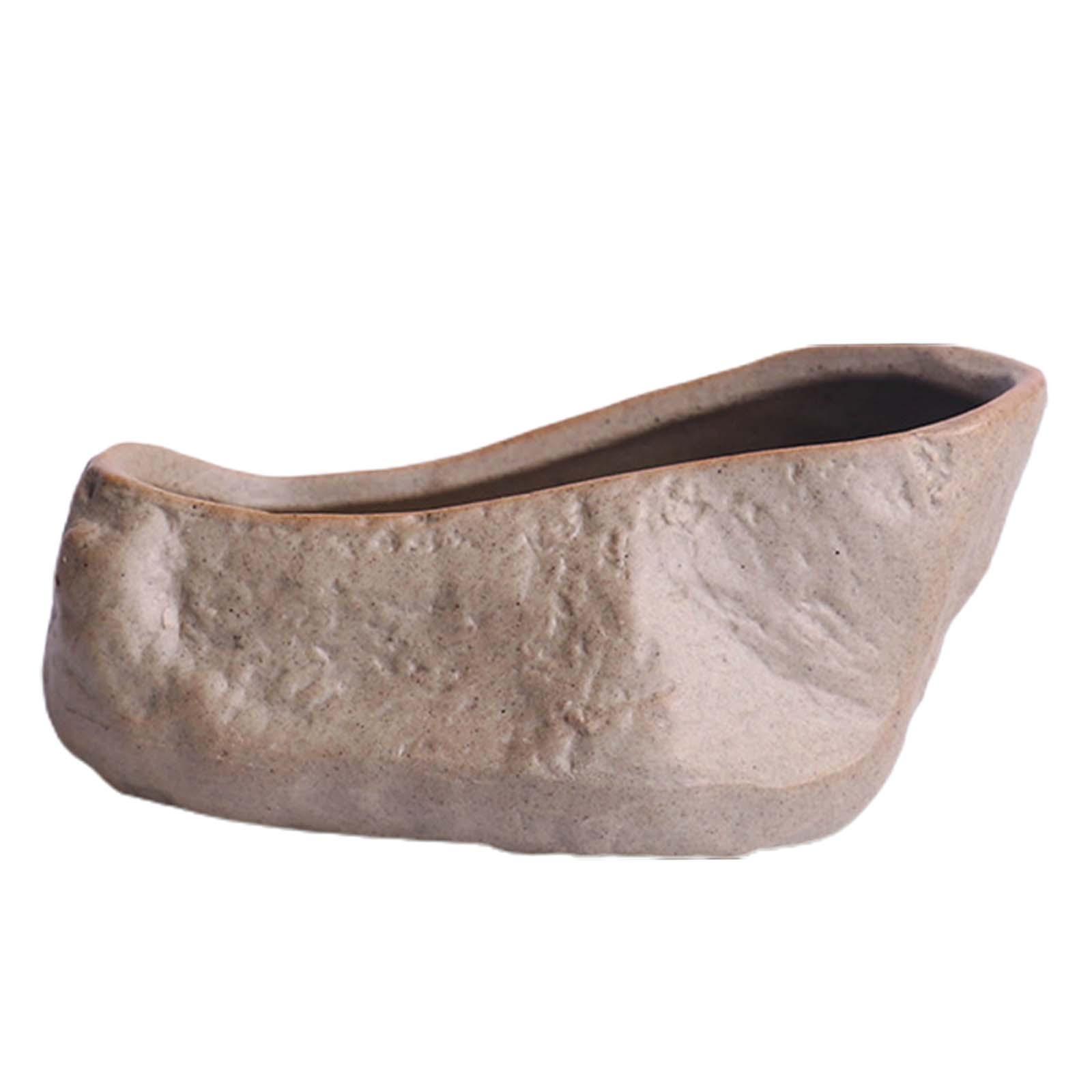 Ceramic Succulent Pot Stone Shape Small