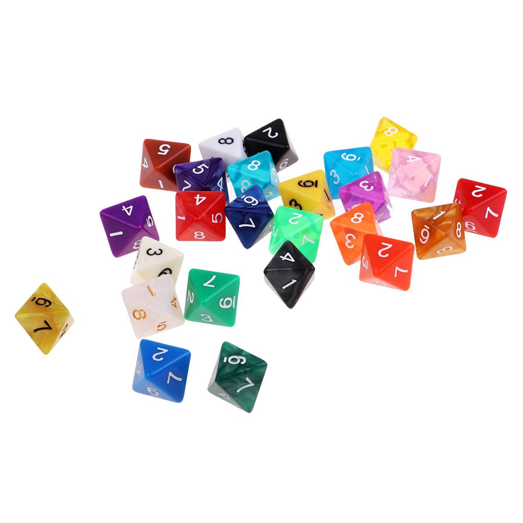 2xD8 Polyhedral Dice 8-Side TRPG Dice Acrylic for   Game 25x
