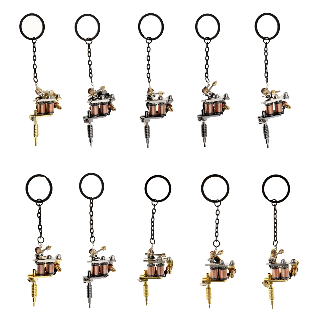 1pc Fashion Charms Mini Tattoo Machine Model Key Chains Key Ring Gift New