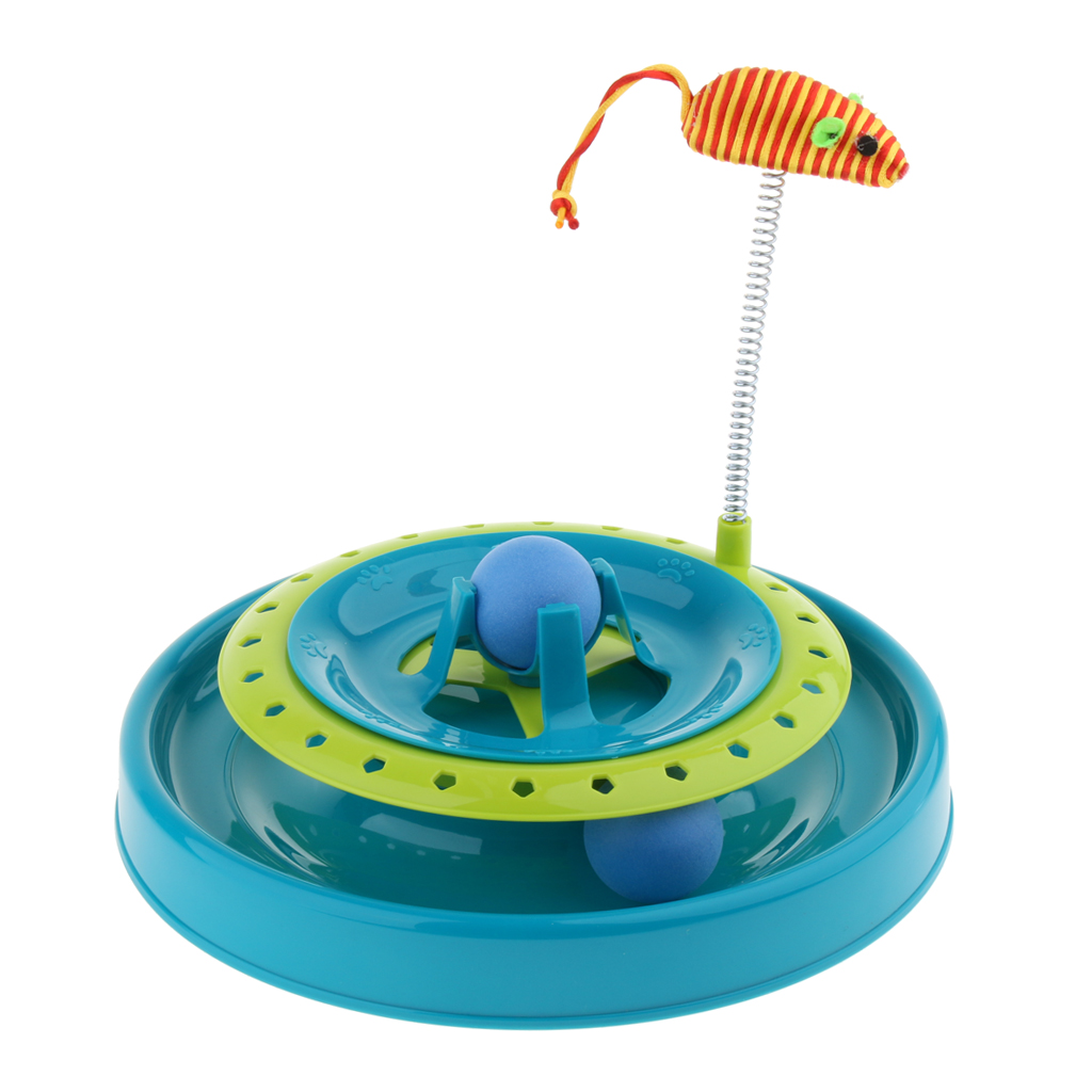 Roller Cat Toys Towers Tracks Roller with Ball Interactive Kitten Toy blue