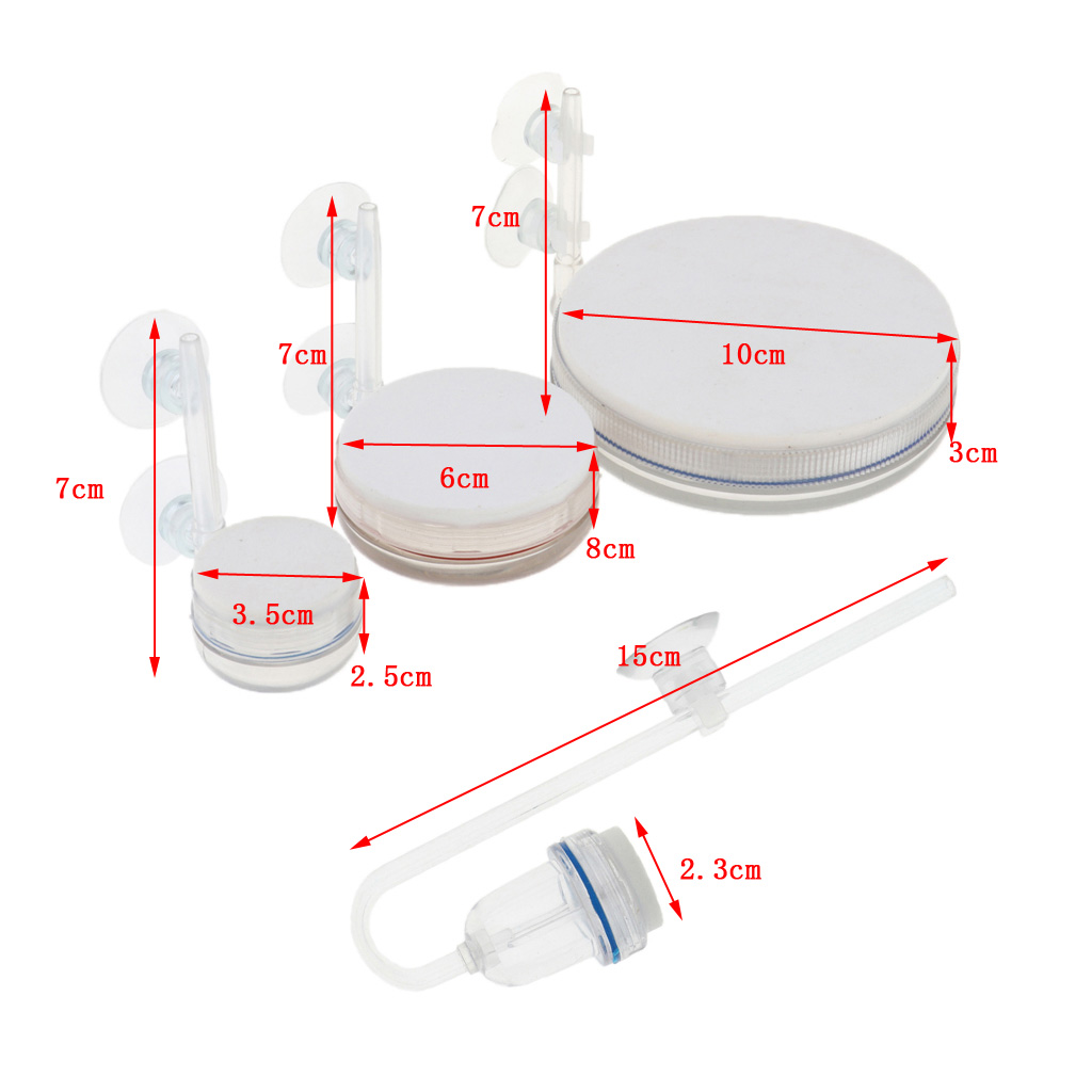 Bubbler Planted Aquarium Air Stone Diffuser Oxygen Aeration with Suction Cup T23