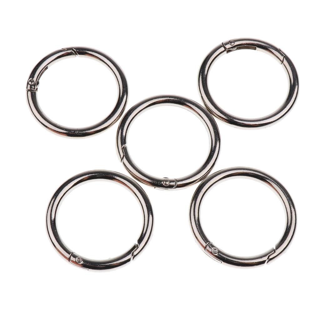 5pcs Circle Round Carabiner Hook Keyring Buckle Snap Clips Keychain 