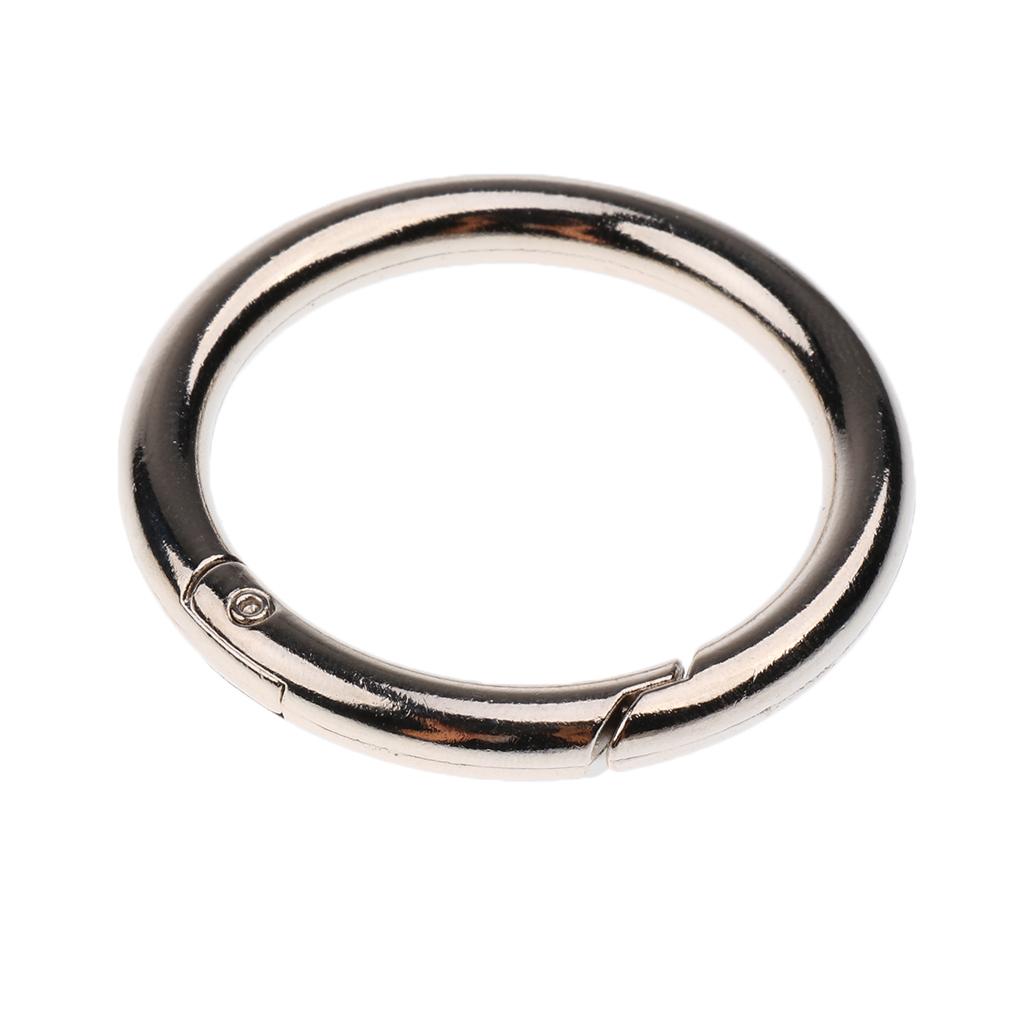 5x Round Carabiner Camping Spring Snap Clip Hook Keychain Key Ring 15mm