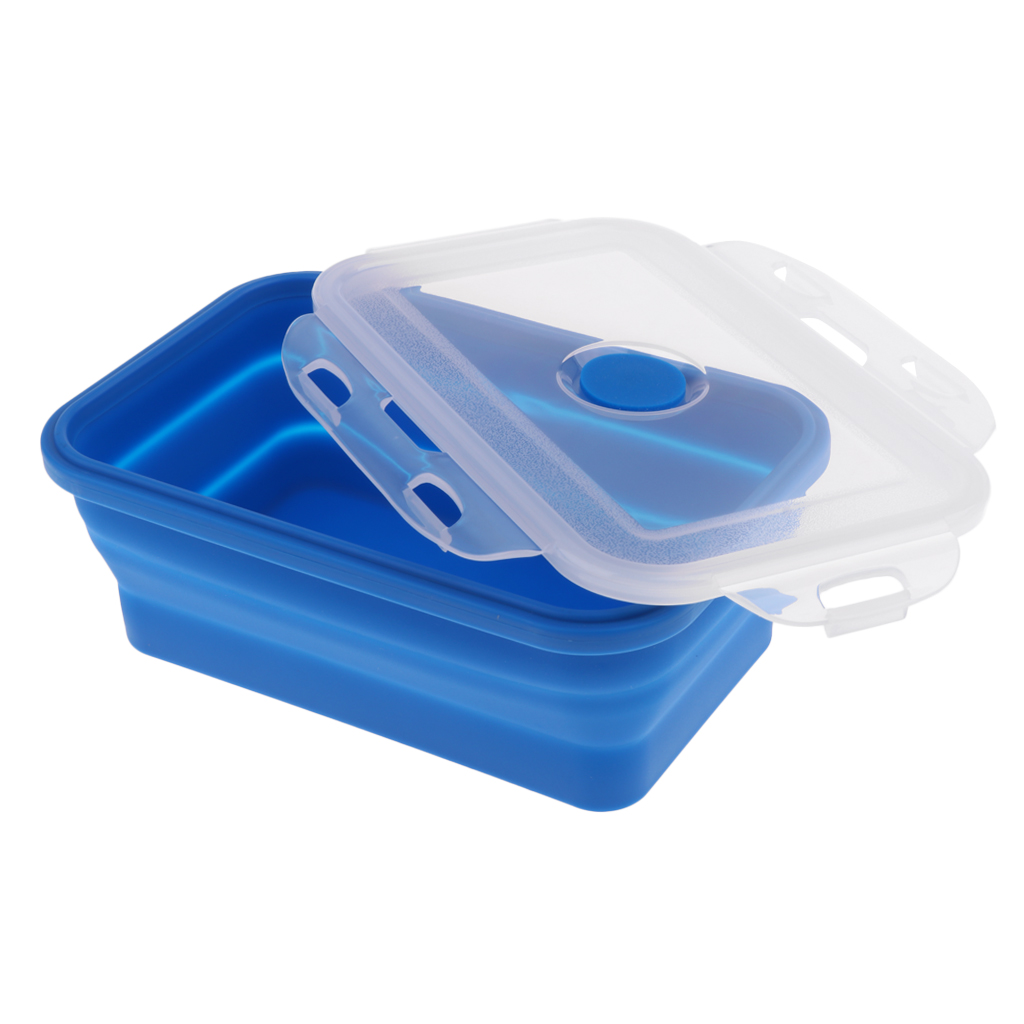 Collapsible Silicone Lunch Box Container Picnic Storage Portable Bento ...