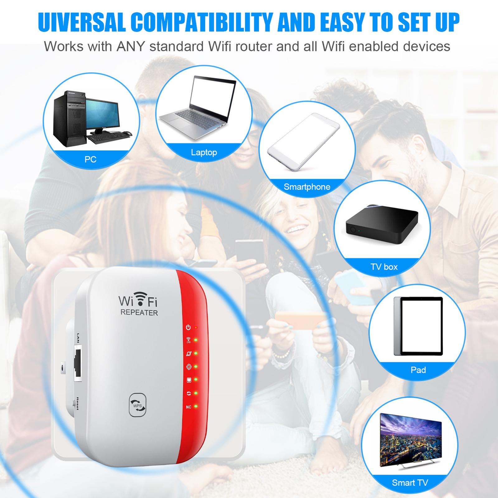 WiFi Extender Long Range Wireless Internet Repeater for Hotel Apartment Home