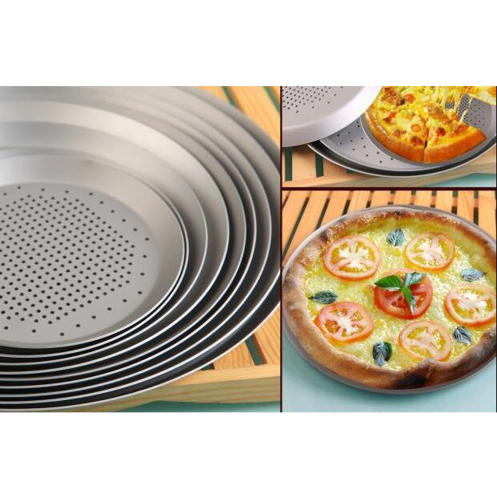 Pizza Tray Holes Plate Round Anodized Aluminum Pizza Baking Pan Pancake