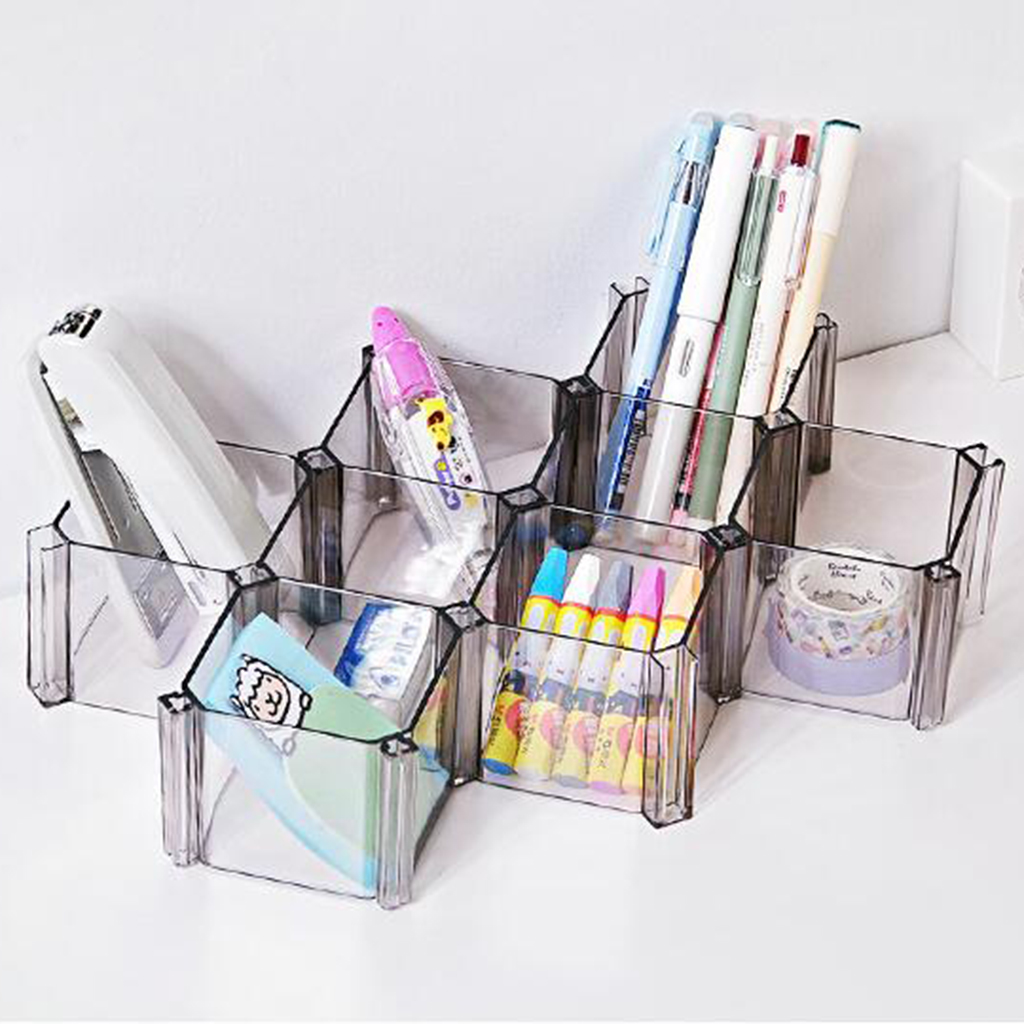 6Pcs Honeycomb Socks Underwear Storage Box Compartment Cabinet gray