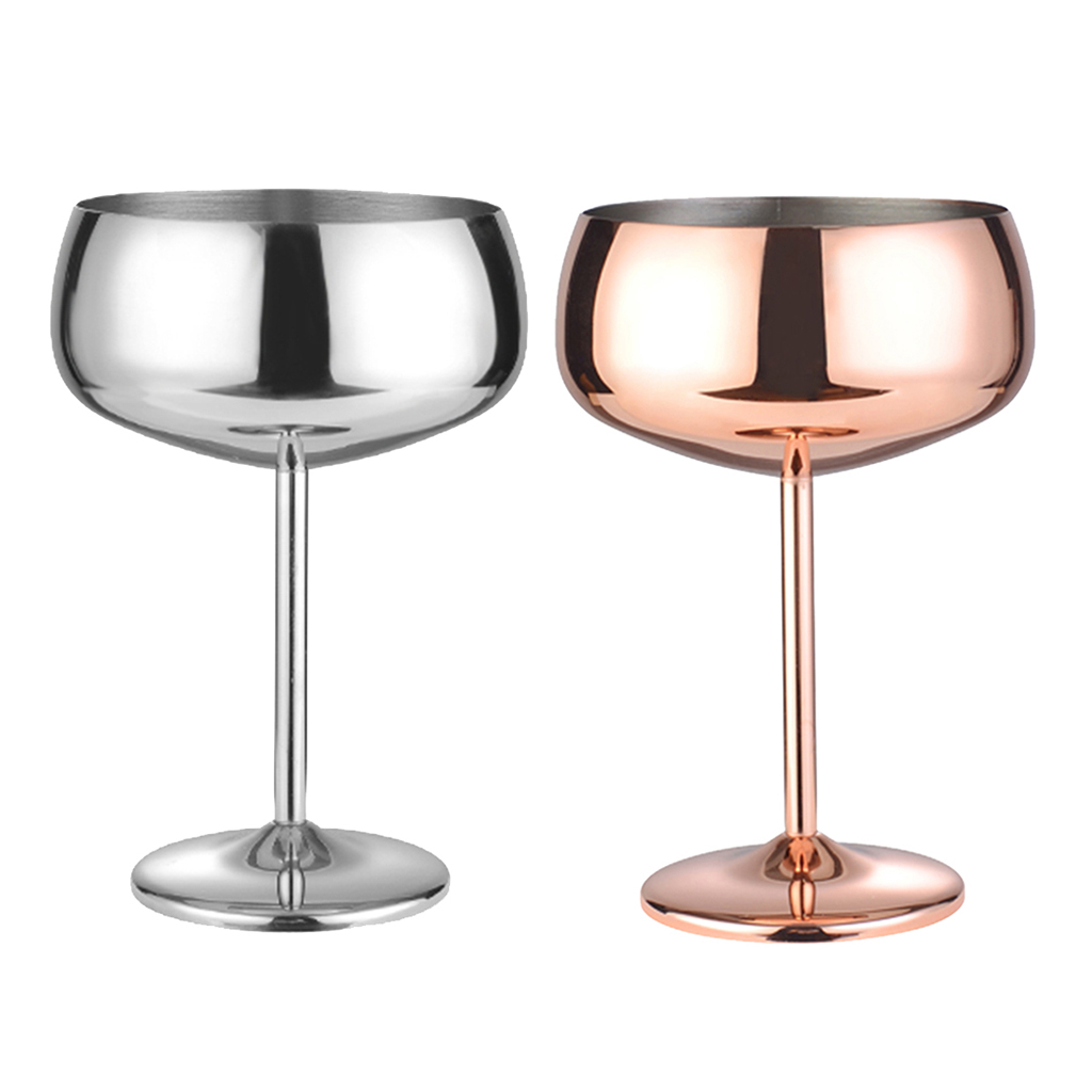 450ml Stainless Steel Wine Glass Wine Cup Champagne Glass Cup Silver