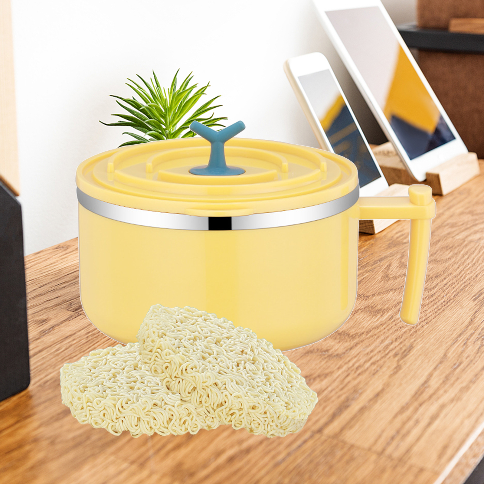 304 Stainless Steel 1000ml Lunch Box Bento Boxes Lunchbox Yellow