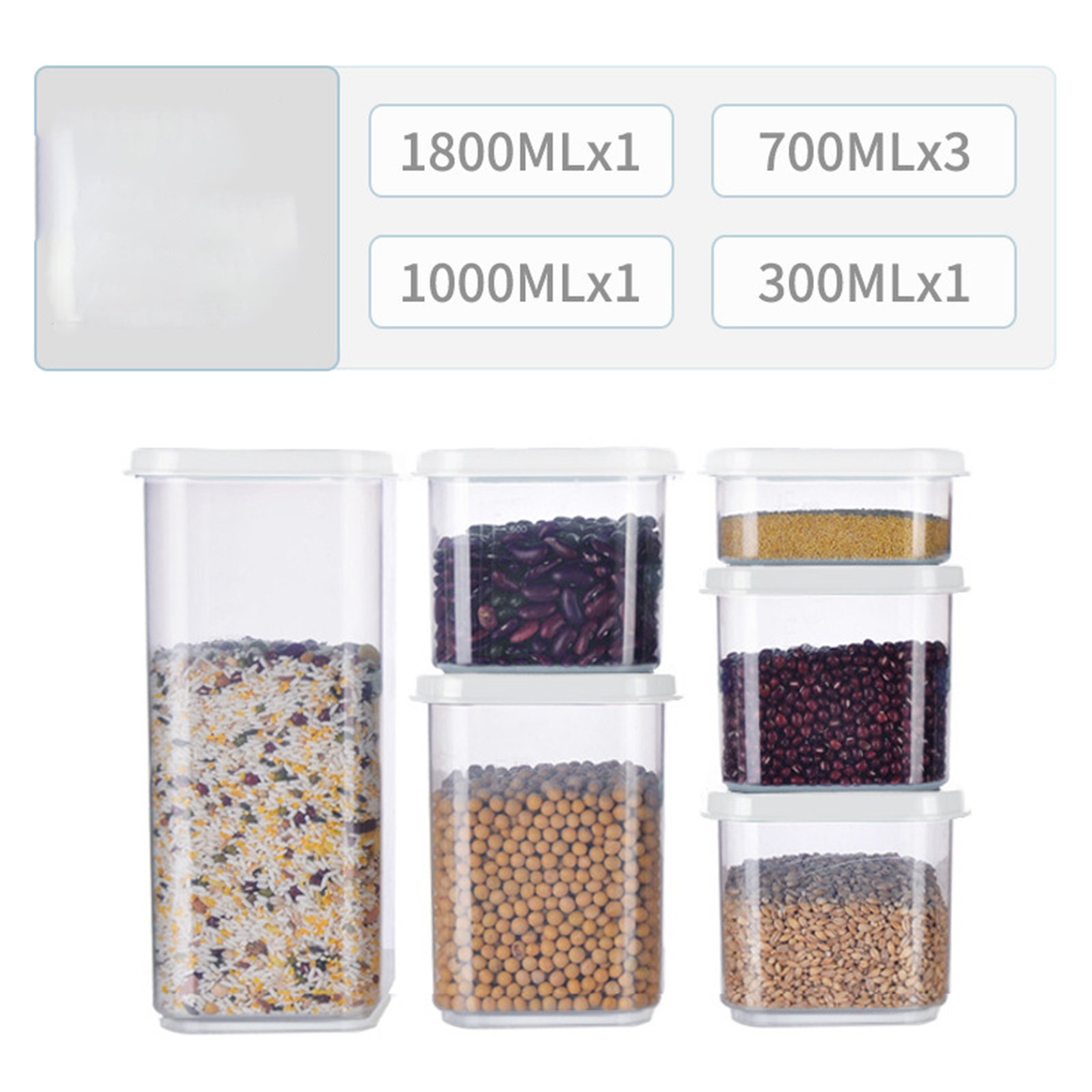 Food Storage Organizer Transparent Plastic Vacuum Lid Pasta Home Organiser E