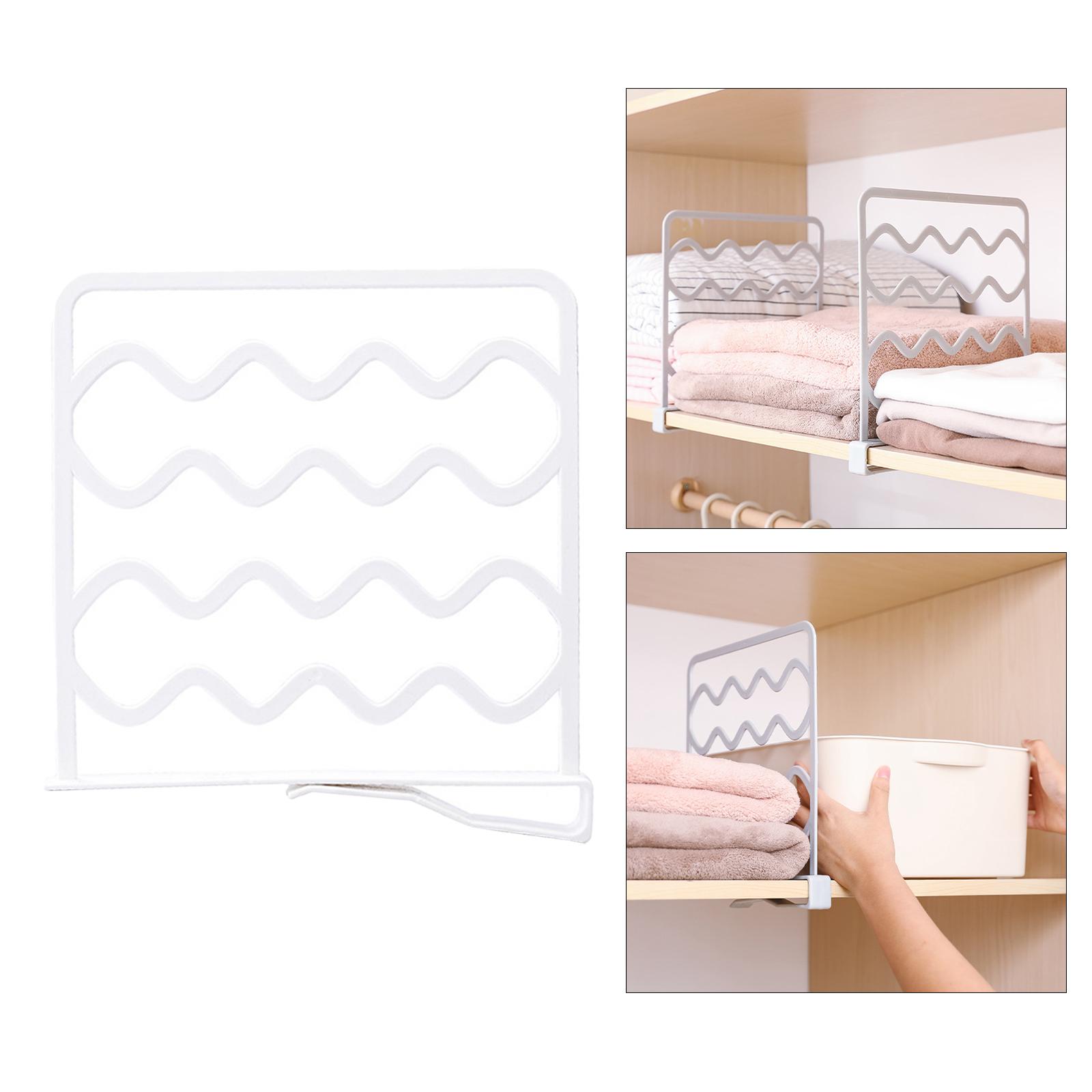 Household Closets Shelf Dividers Adjustable for Drawer Cabinet White