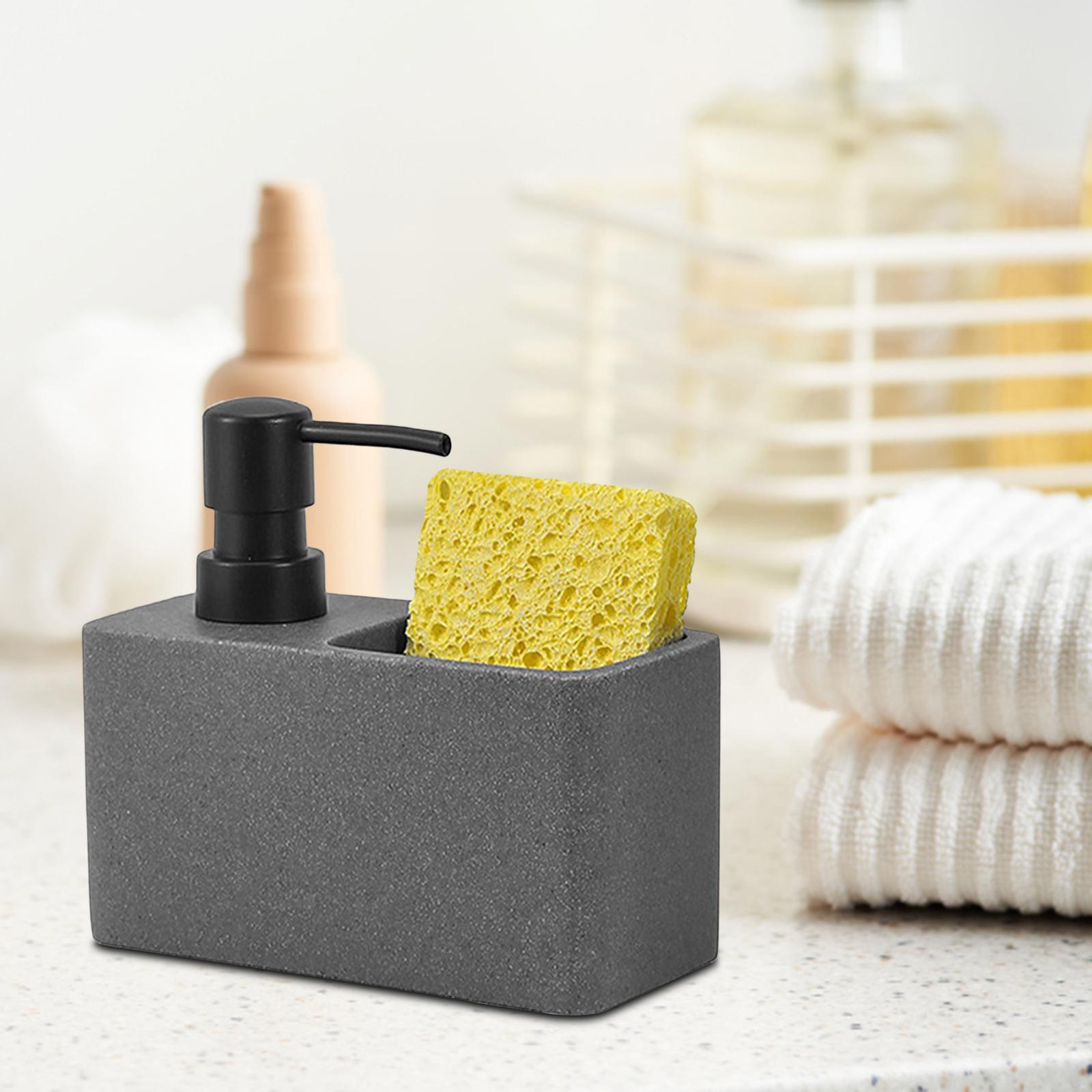 2x Multifunctional Liquid Soap Dispenser and Sponge Holder for Hotel Kitchen