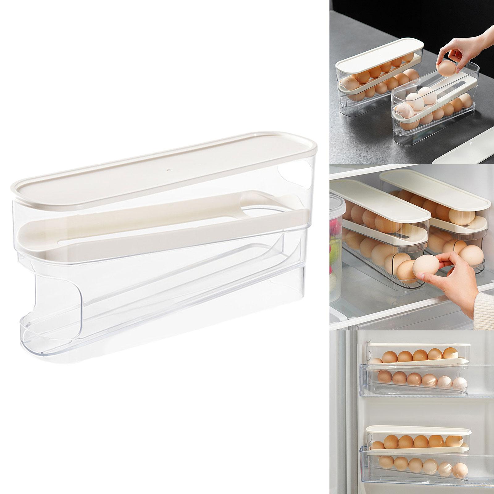 Refrigerator Rolling Egg Dispenser Egg Holder for Cabinet Kitchen Countertop