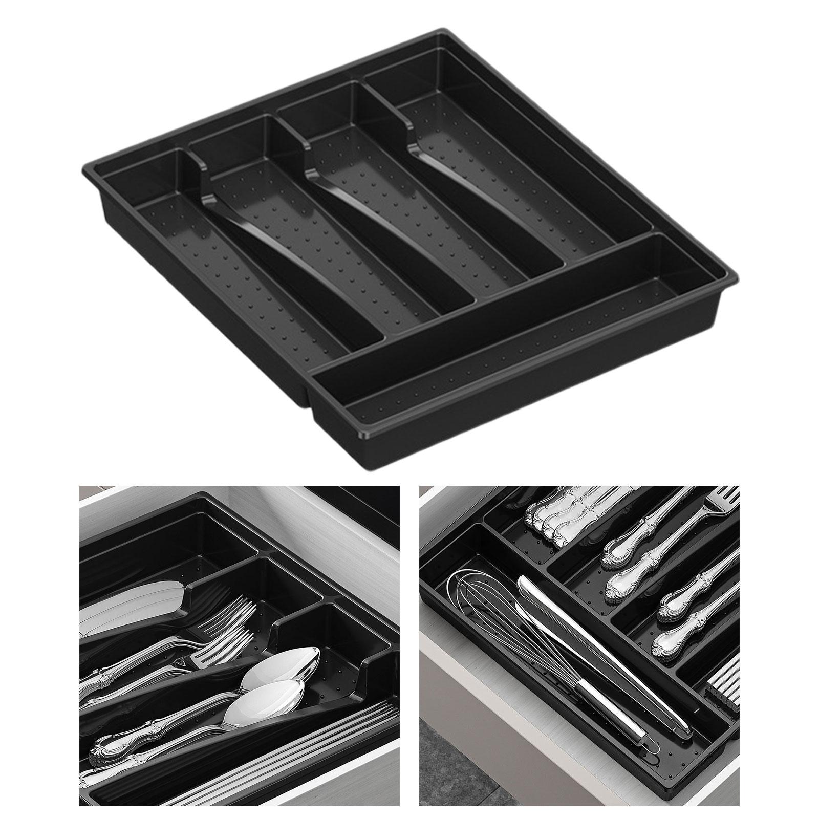 Cutlery Silverware Tray Dining Essentials Duty Heavy Flatware Cutlery Holder Black
