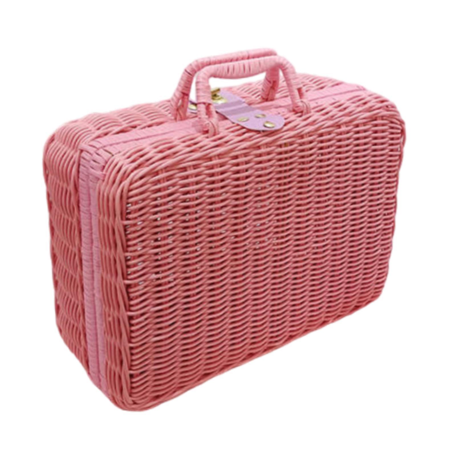 Woven Suitcase with Handle
