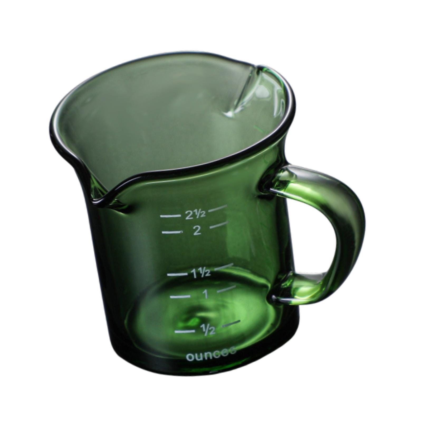 Glass Measuring Cup Green