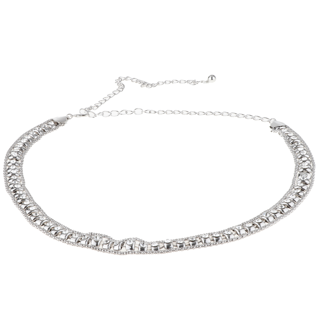 Fashion Women Rhinestone Belly Dance Waist Chain Belt Bridal Waistband Party