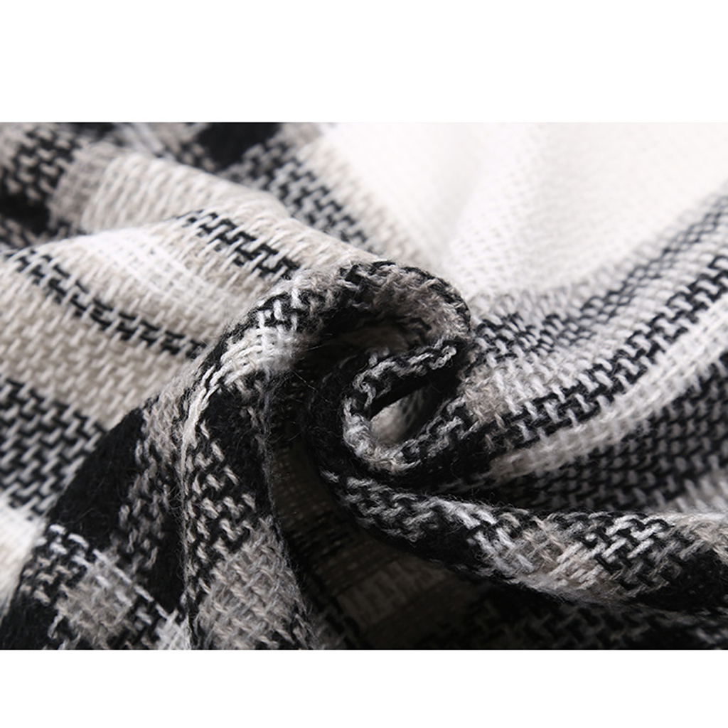 Women's Long Plaid Scarves Air Conditioning Shawl Wrap Imitation Cashmere 07