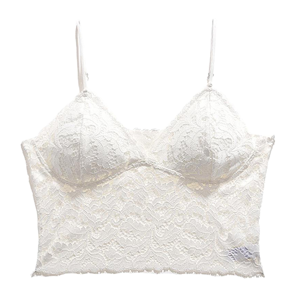Women Floral Lace Bralette Bustier Crop Top Cami Padded Vest Tank Shirt