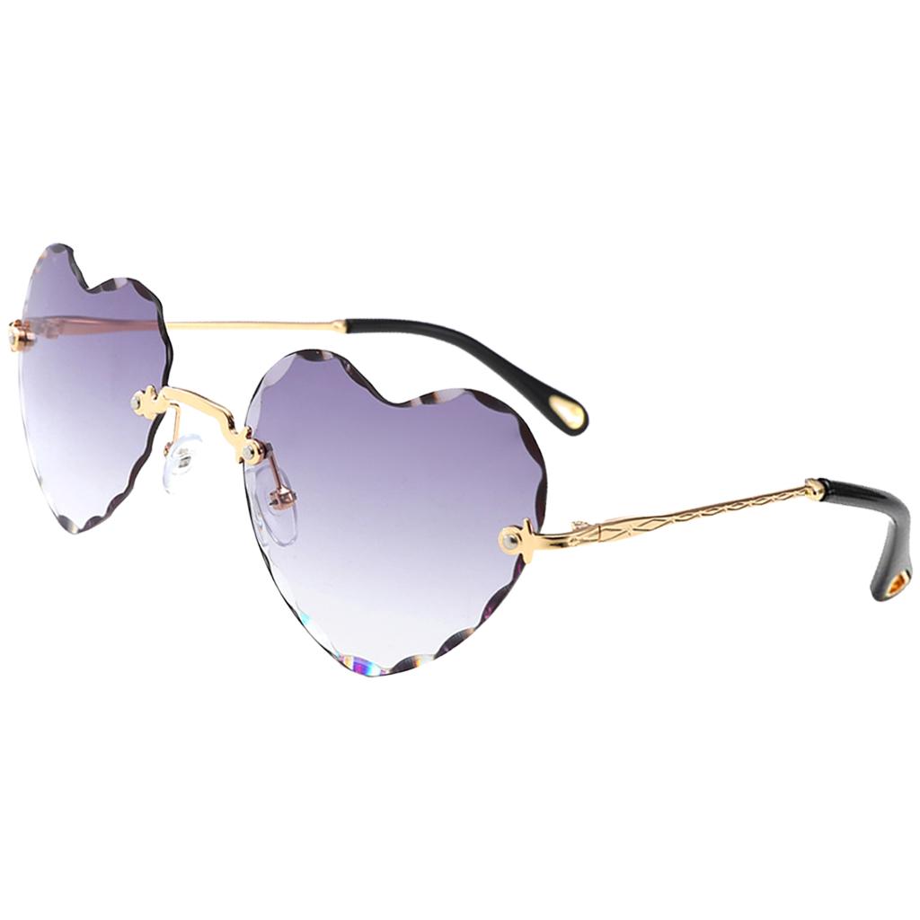 Grande cuore a forma di occhiali da sole da donna Occhiali Pilota Occhiali CUORE Montatura in metallo