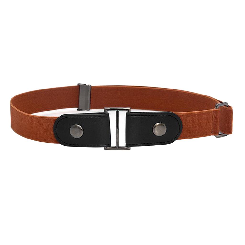 No Buckle Stretch Belt for Men and Women Brown