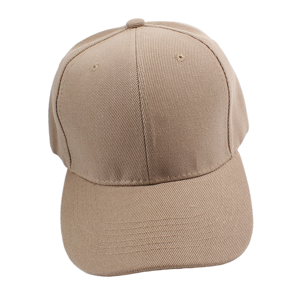 Curved Basketball Cap Hiphop Causal Snapback Golf Peaked Sun Hat Light Brown