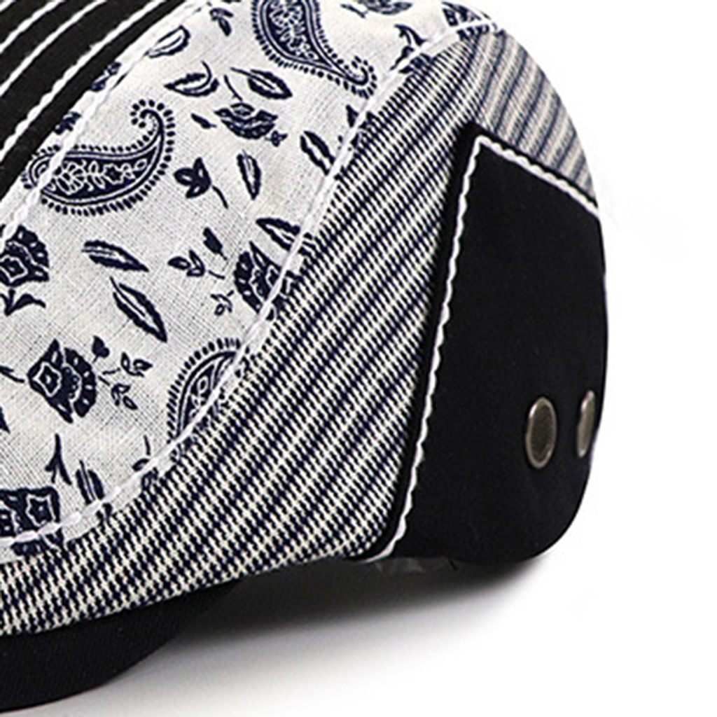 2 Pieces Mens Cotton Newsboy Cap Paisley Patch Block Flat Cap Adjustable
