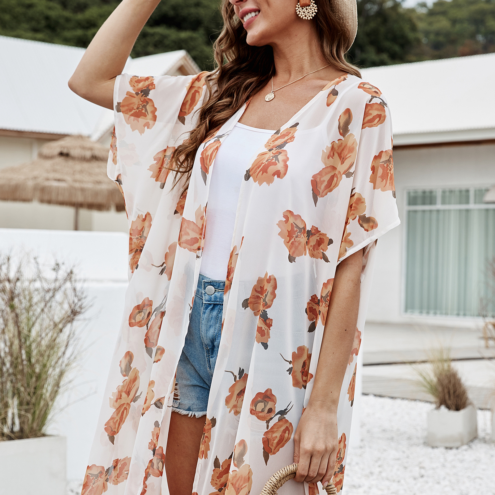 Fashion Womens Beach Bikini Cover Ups Loose Sheer Kimono Cardigan Tops Wrap